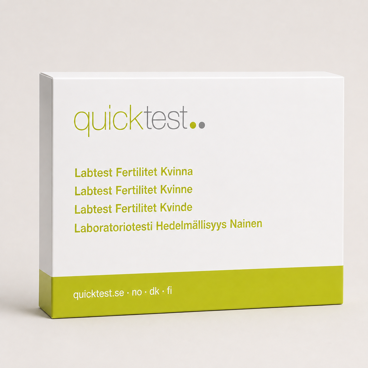 Kattava hedelmällisyystesti - Quicktest laboratoriotesti, pakkaus