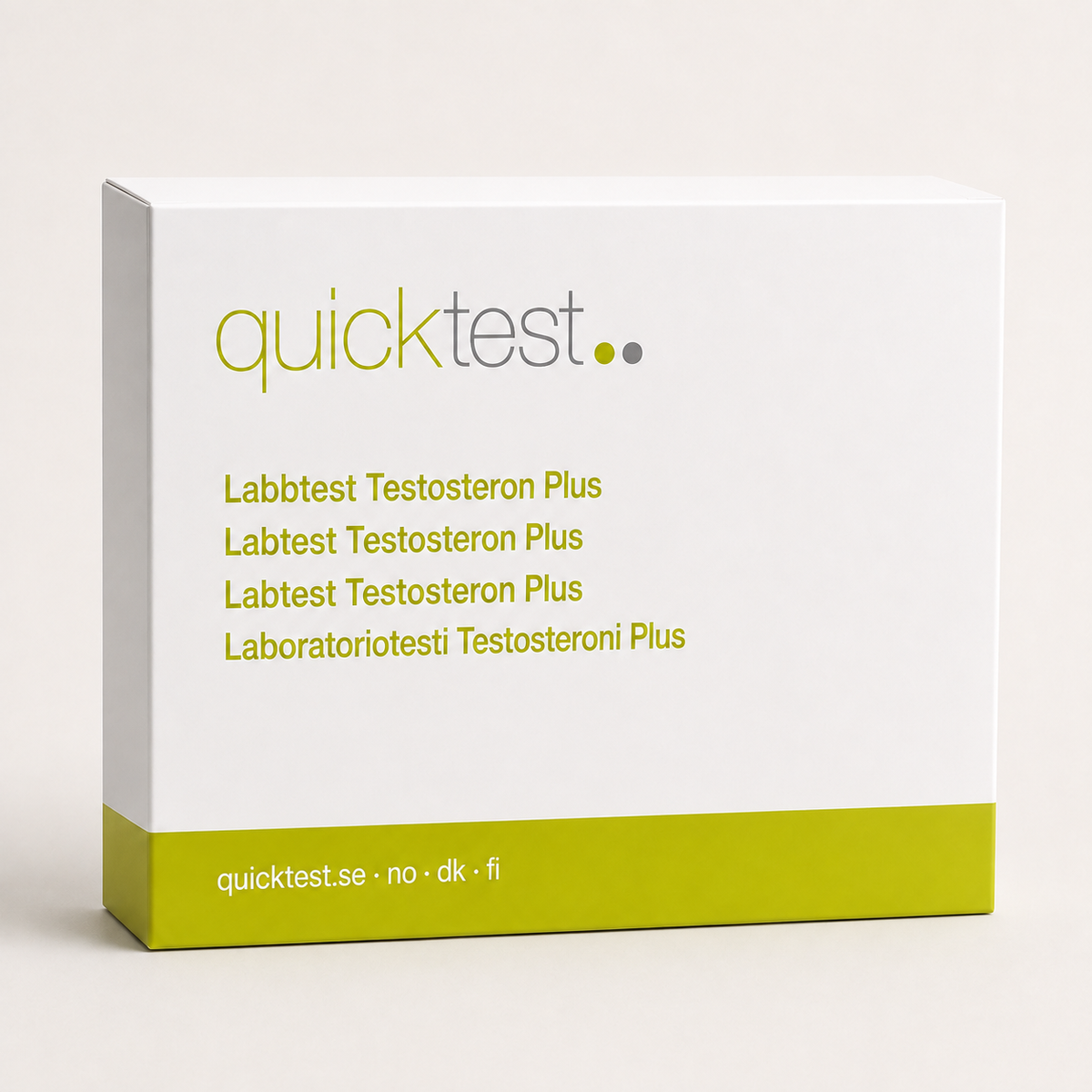 Laaja testosteronitesti - Quicktest laboratoriotesti, pakkaus