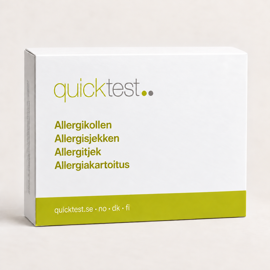 Quicktest Allergiakartoitus – Laboratoriotesti: siitepöly, lemmikit, pölypunkit ja valitut ruoka-aineet.