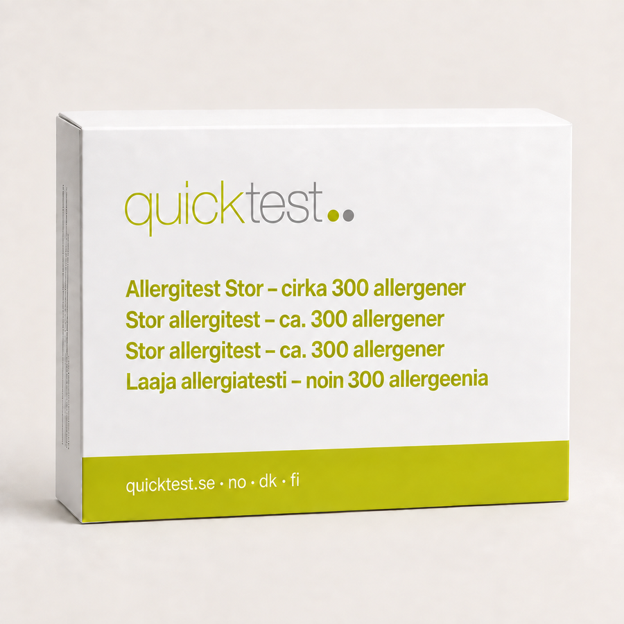 Quicktest Allergiatesti suuri – ALEX3-laboratoriotesti noin 300 allergeenille kotona