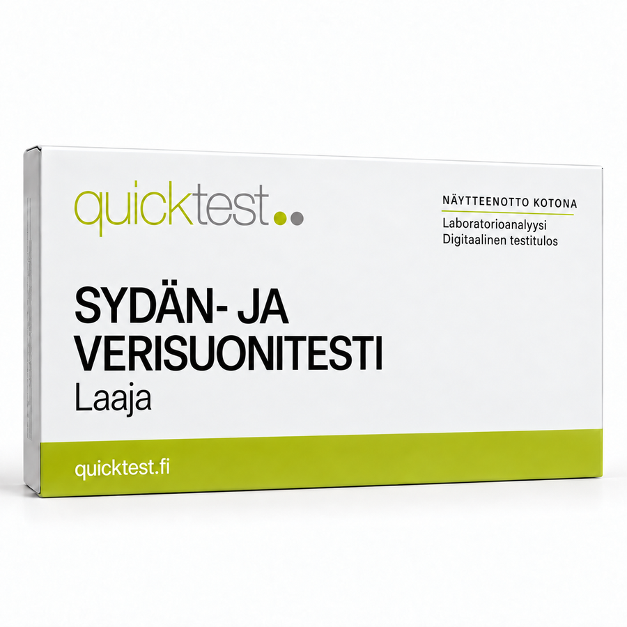 Quicktest SYDÄN- JA – VERISUONITESTI – Laaja – suomenkielinen tuotekuva