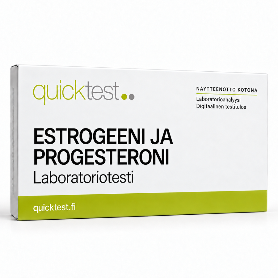 Quicktest ESTROGEENI JA – PROGESTERONI – Laboratoriotesti – suomenkielinen tuotekuva