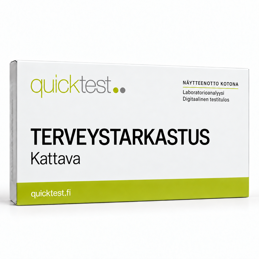 Quicktest TERVEYSTARKASTUS – Kattava – suomenkielinen tuotekuva