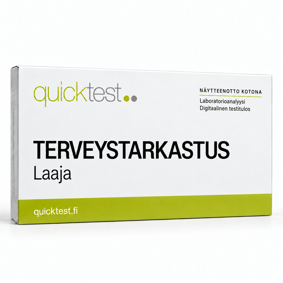 Quicktest TERVEYSTARKASTUS – Laaja – suomenkielinen tuotekuva