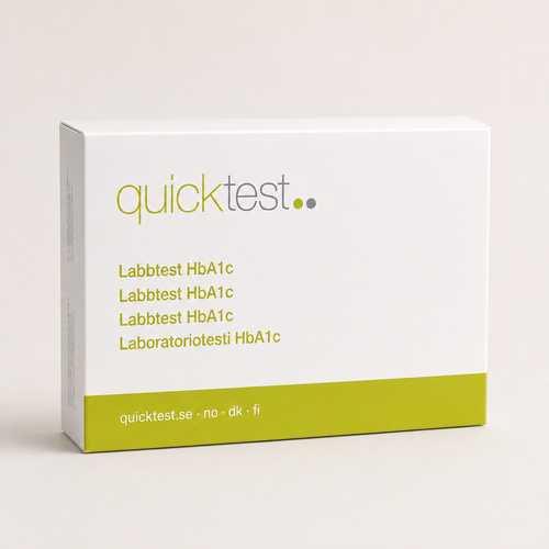 HbA1c-testi - pitkäaikainen verensokeri - Quicktest laboratoriotesti, pakkaus