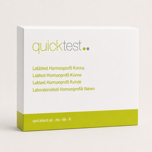 Naisten hormonitesti - kattava hormoniprofiili - Quicktest laboratoriotesti, pakkaus