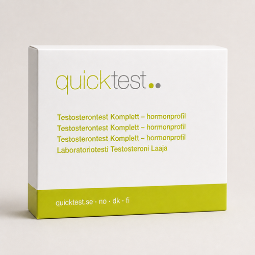 Miesten hormonitesti - kattava hormoniprofiili - Quicktest laboratoriotesti, pakkaus
