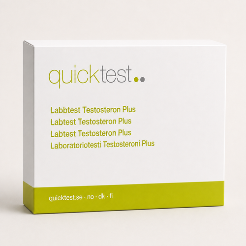 Laaja testosteronitesti - Quicktest laboratoriotesti, pakkaus