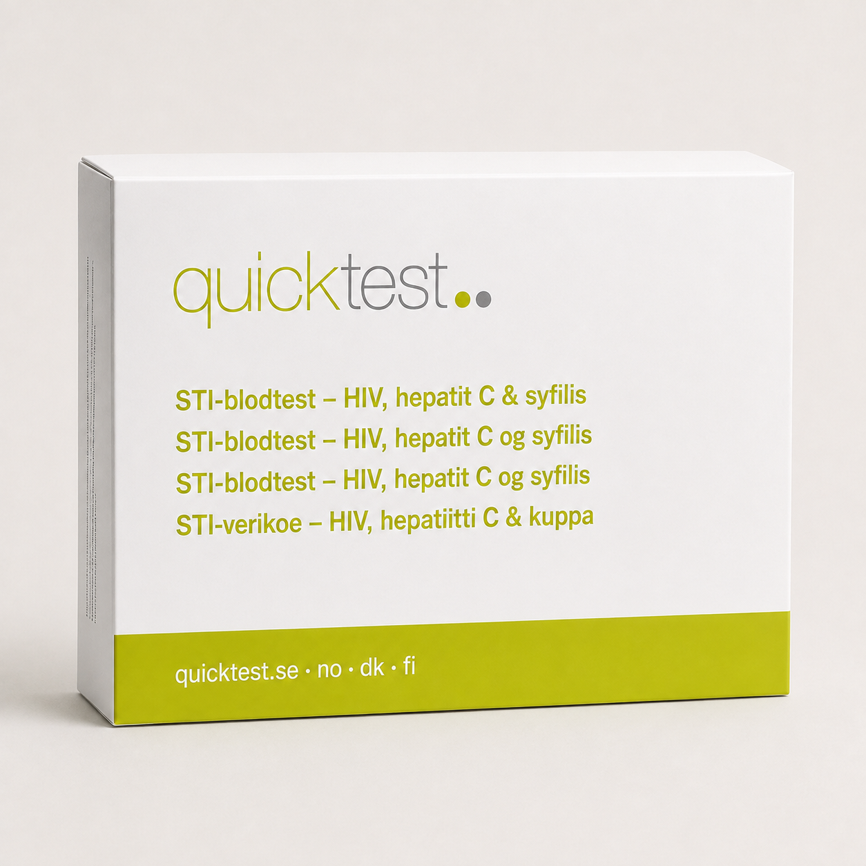 Laaja sukupuolitautitesti - HIV, hepatiitti C & kuppa - laboratorioprofiili - Quicktest laboratoriotesti, pakkaus