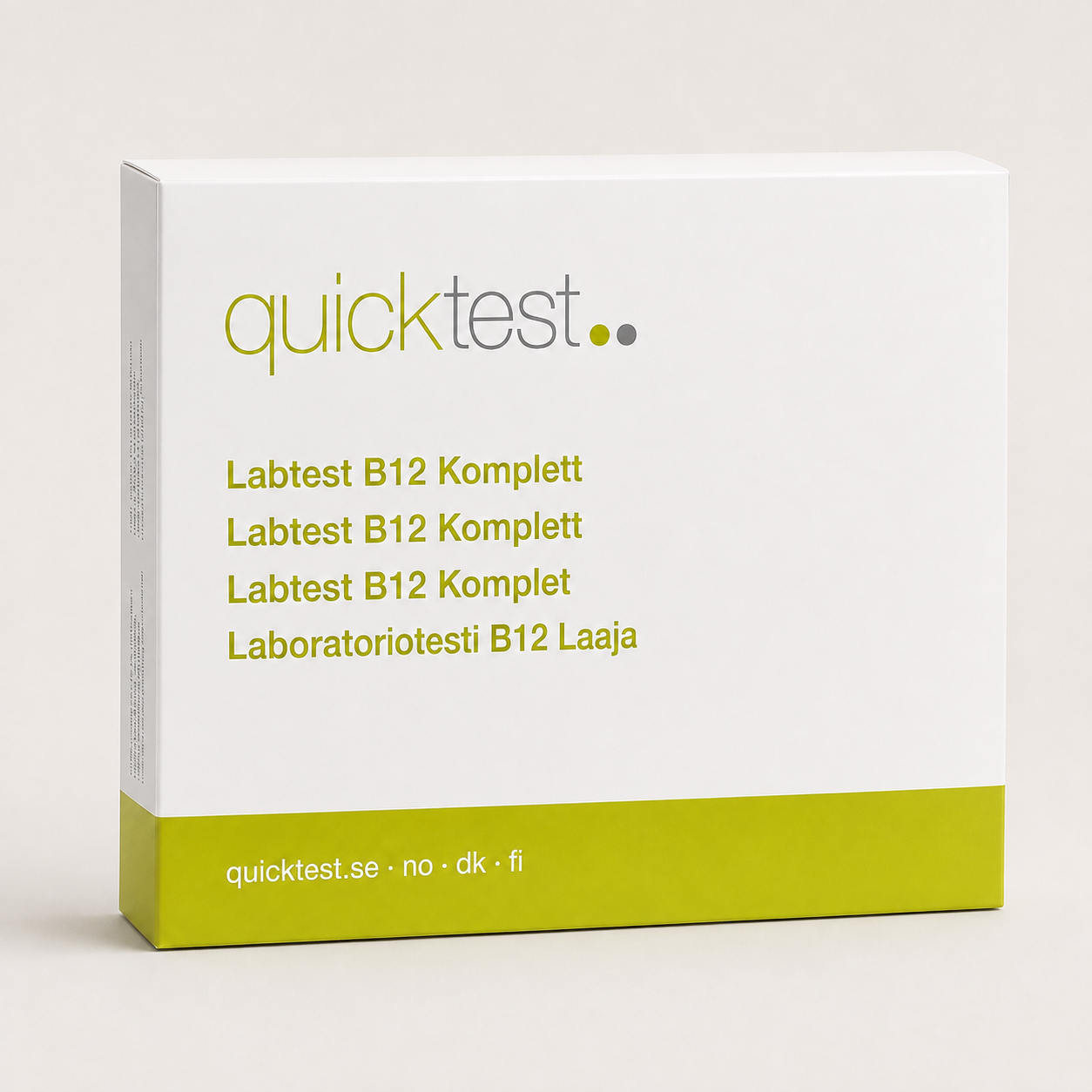 Kattava B12-testi - kokonais- & aktiivinen B12 - Quicktest laboratoriotesti, pakkaus