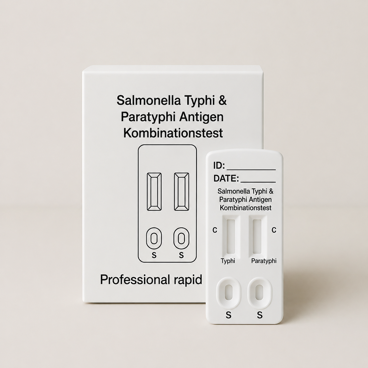 Salmonella Typhi & Paratyphi antigeeni-itsetesti 10-pakkaus - Ammattikäyttöön