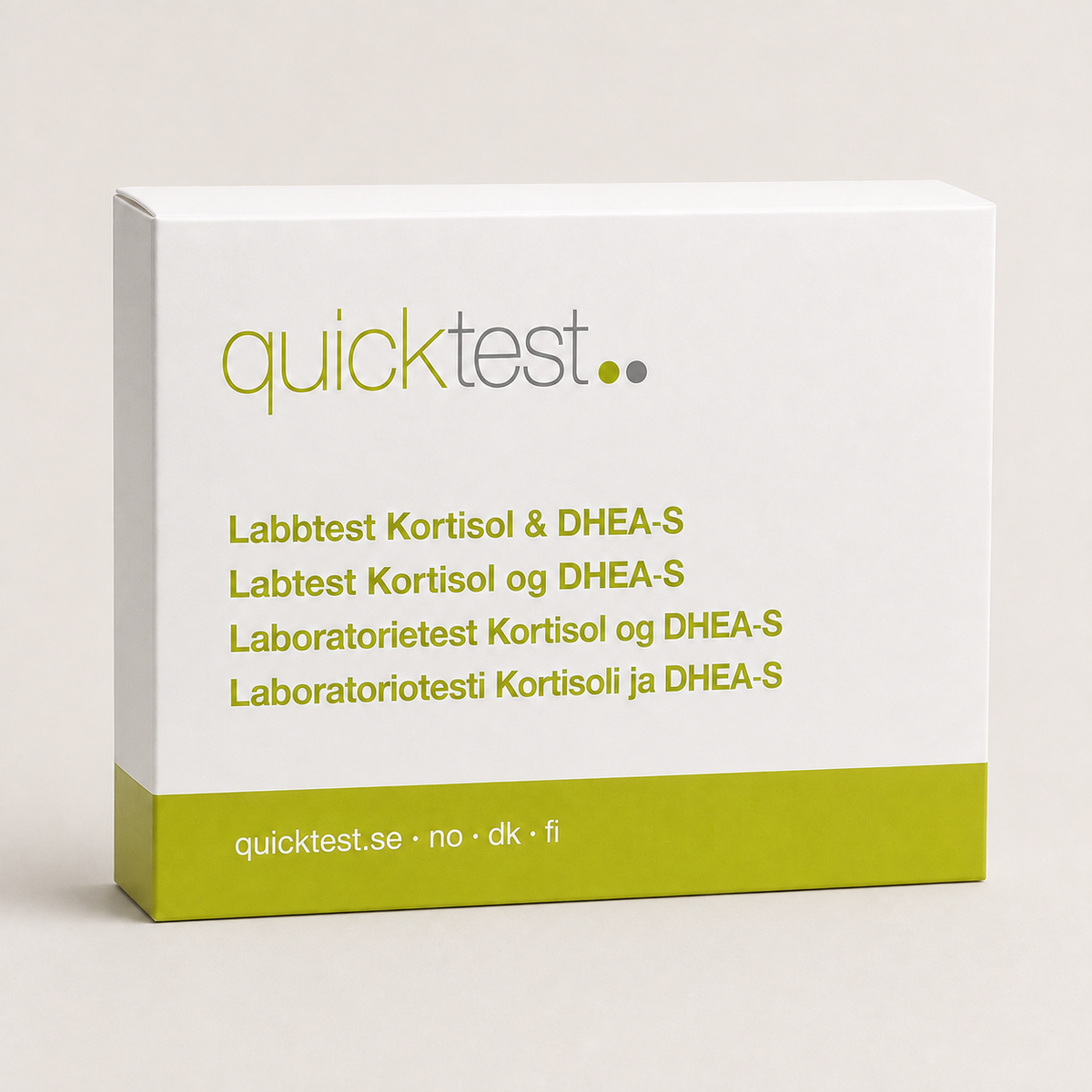 Lisämunuaistesti - kortisoli & DHEA-S - Quicktest laboratoriotesti, pakkaus