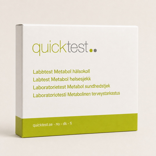 Metabolinen terveystarkastus - Quicktest laboratoriotesti, pakkaus