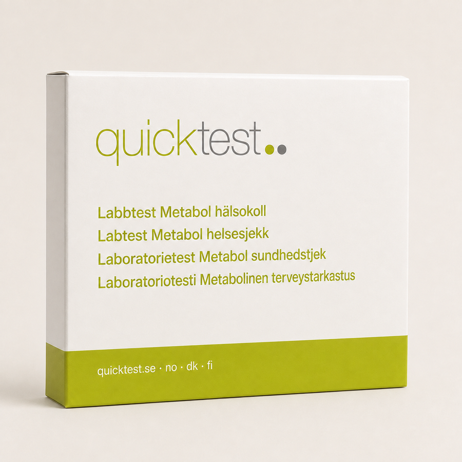 Metabolinen terveystarkastus - Quicktest laboratoriotesti, pakkaus