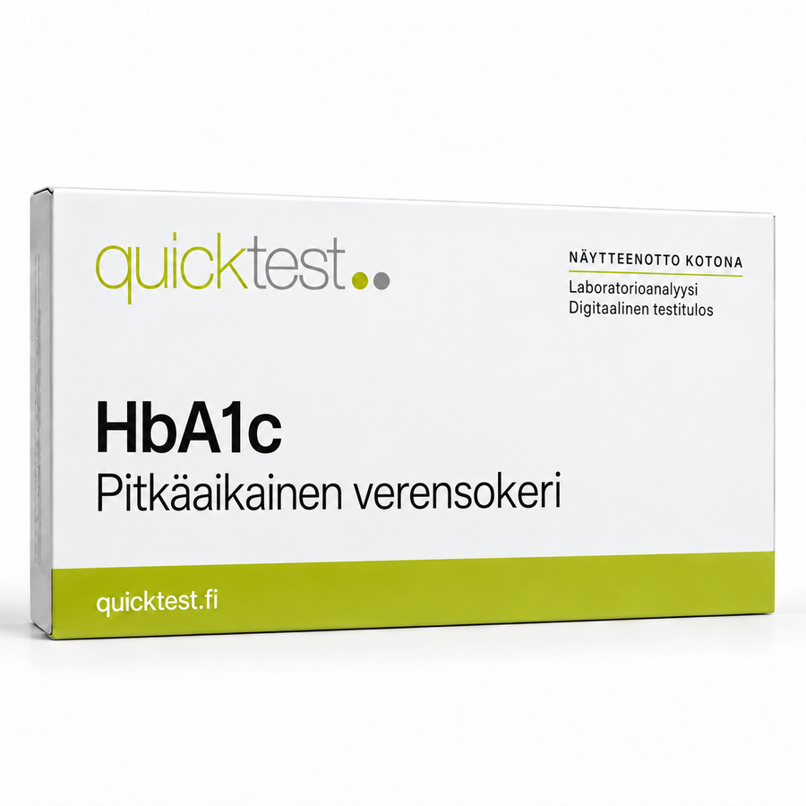 Quicktest HbA1c – Pitkäaikainen verensokeri – suomenkielinen tuotekuva