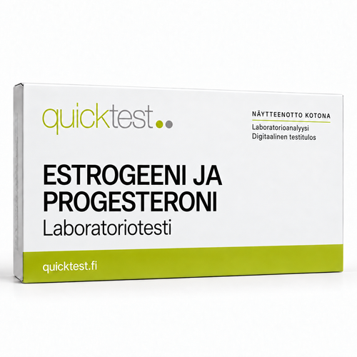 Quicktest ESTROGEENI JA – PROGESTERONI – Laboratoriotesti – suomenkielinen tuotekuva