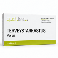 Quicktest TERVEYSTARKASTUS – Perus – suomenkielinen tuotekuva