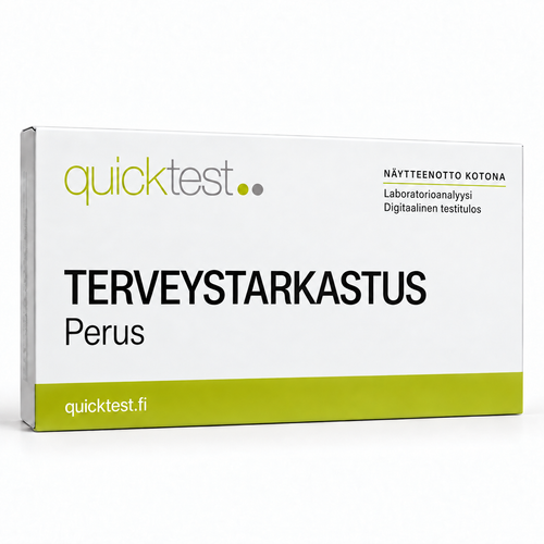 Quicktest TERVEYSTARKASTUS – Perus – suomenkielinen tuotekuva
