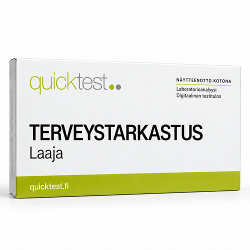 Quicktest TERVEYSTARKASTUS – Laaja – suomenkielinen tuotekuva