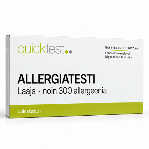 Quicktest ALLERGIATESTI – Laaja · noin 300 allergeenia – suomenkielinen tuotekuva