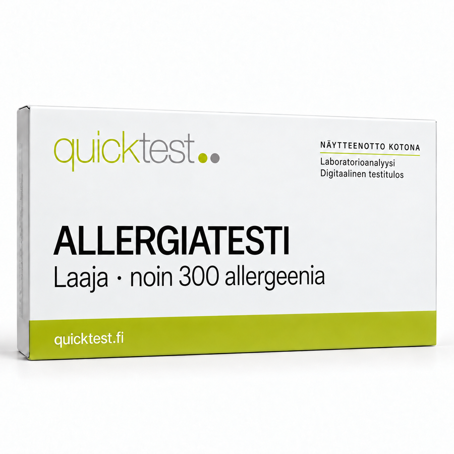 Quicktest ALLERGIATESTI – Laaja · noin 300 allergeenia – suomenkielinen tuotekuva