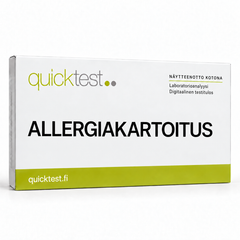 Quicktest Allergiakartoitus – Laboratoriotesti: siitepöly, lemmikit, pölypunkit ja valitut ruoka-aineet.