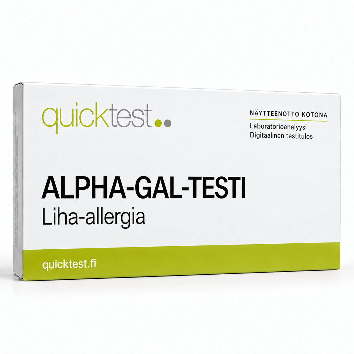 Quicktest ALPHA-GAL-TESTI – Liha-allergia – suomenkielinen tuotekuva
