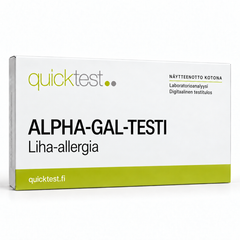 Quicktest ALPHA-GAL-TESTI – Liha-allergia – suomenkielinen tuotekuva