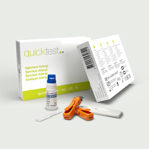 Allergitest – Självtest i 3-i-1 Paket – Allergi, gluten & magsår från Quicktest