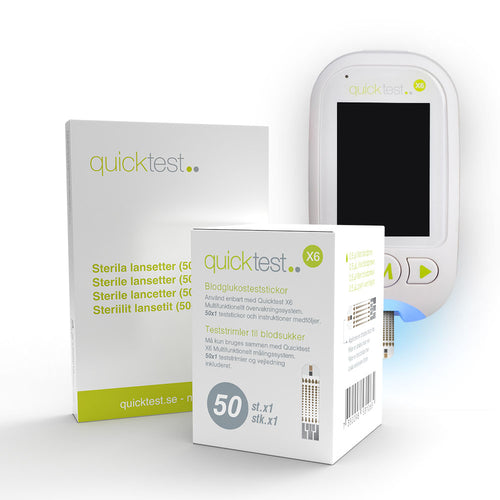 Verensokerimittari, sis. 50 testiliuskaa