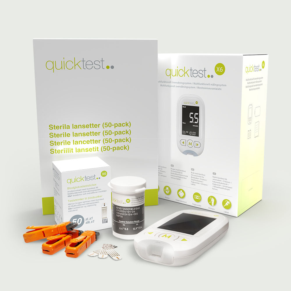 Verensokerimittari, sis. 50 testiliuskaa