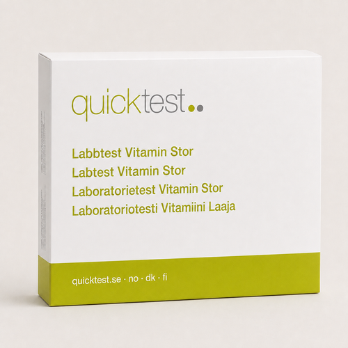 Laaja vitamiinitesti - Quicktest laboratoriotesti, pakkaus